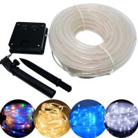 7M/12M/22M Solar Powered Rope Tube fairy String Light Ourdoor Xmas Garden Christmas party Tree flexible Strip Lighting Decor