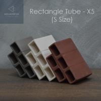 Rectangle Tube (S Size) - X5 ท่อเซรามิคสี่เหลี่ยมผืนผ้าขนาดเล็ก ต่อติดกัน 5 ช่อง สำหรับตกแต่งตู้ปลา บ้านสัตว์เลี้ยง