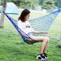 Single Portable Nylon Mesh Hammock Net Sleeping Bed Swing For Outdoor Patio Porch Garden Travel Camping Indoor Holiday Adventure