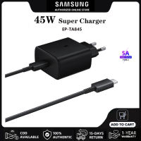 หัวชาร์จ Samsung Adapter หัวชาร์จเร็วสุด45W PD อะแดปเตอร์เดินทางซัมซุง ชุดชาร์จSuper Fast Charging EP-TA845 Wall Chargers สายชาร์จ5A USB C to USB C สำหรับ S20 S21 S22 Ultra Note20 A90 A70