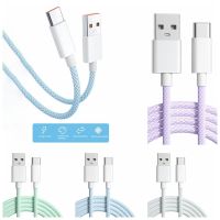 การทอผ้า WUB4755 USB C 66W สายชาร์จเร็ว66W 6A สีสันสดใสถักสายเคเบิลข้อมูลเคลื่อนที่สายข้อมูลแบบถัก66W ประจุโทรศัพท์มือถือ