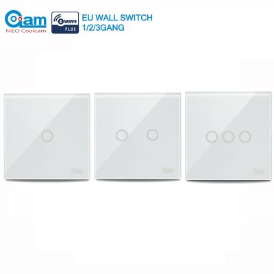 COOLCAM Smart Light Switch EU 1/2/3CH Touch Sensitive Wall Switch Home Automation Z Wave Wireless Remote Control Light Switch