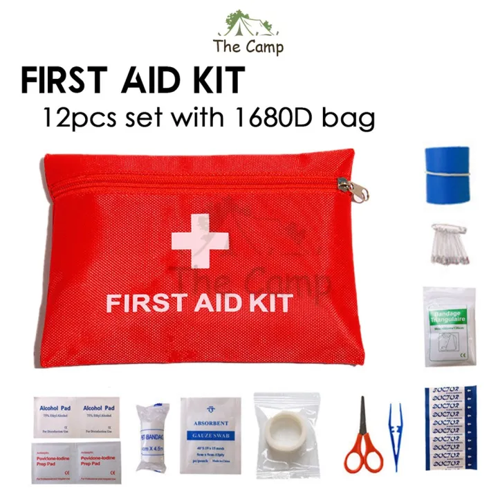 First Aid Kit 12 Item Set Emengency Kit Outdoor Rescue Travel Portable ...