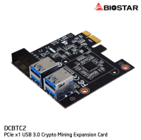 BIOSTAR PCIe X1 USB 3.0 Crypto Mining Expansion Card - การ์ดเพิ่มช่องต่อการ์ดจอ สำหรับการขุด ++ส่งในไทย++