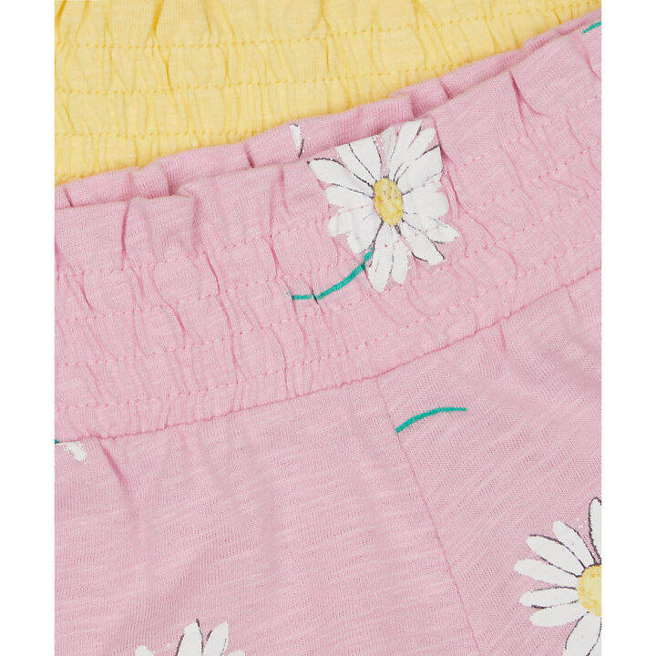 กางเกงขาสั้นเด็กผู้หญิง-mothercare-daisy-and-yellow-shorts-2-pack-yb708