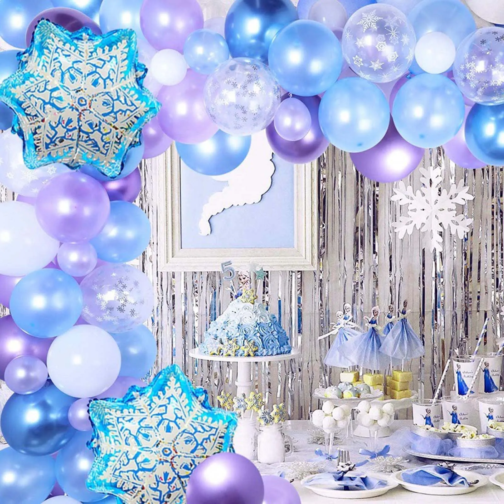 50pcs Frozen Theme Balloon Sets Combination Package Snowflake Latex  Aluminum Film BallooHappy Birthday Party Decoration Background Needs  Marriage Engagement Party | Lazada PH