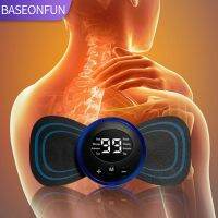 ZZOOI BASEONFUN Smart Neck Massager Portable EMS Pulse Massage Patch Mini Electric TENS Muscle Stimulator Shoulder Back Pain Relief