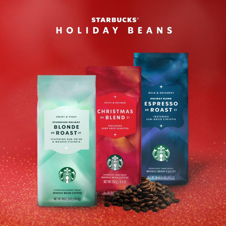 เมล็ดกาแฟ-starbucks-holiday-beans-christmas-blend-สตาร์บัคส์-จัดเต็มของขวัญพิเศษส่งมอบความสุขช่วงสิ้นปี