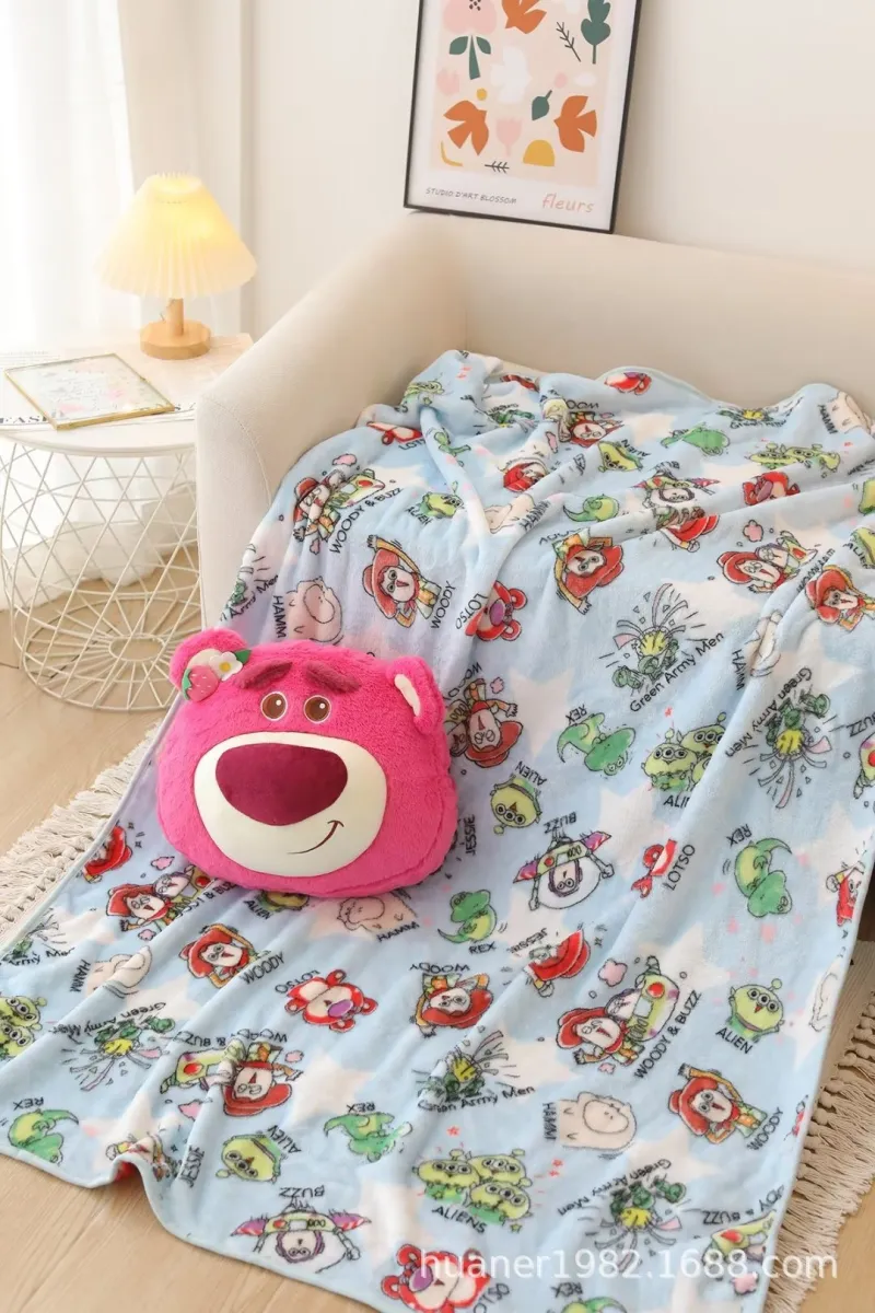 Ready】✨ Cartoon Cute Doll Pillow Air g Blanket 2--1 Blanket kage Car Pillow  Office Blanket 