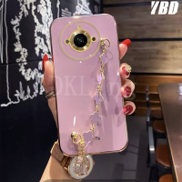 เคสโทรศัพท์ใหม่สำหรับ Realme11 Pro Plus พร้อมฝาครอบหลังซิลิโคนป้องกันด้วยไฟฟ้าสร้อยข้อมือโคลเวอร์ Realme 11 11Pro 11 Pro + 10T 5G 2023