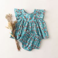 Baby Girl Clothes Sets 2 Pcs Summer Cotton Linen Casual Tops Sleeveless Floral Pattern Top+Shorts Newborn Baby Girl Clothing Set  by Hs2023