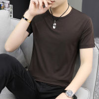 T-SHIRT เสื้อยืด คอกลม แขนสั้น สีพื้น ผ้าCotton100%  (สีเทาดำ)