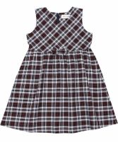 KiddeeCrew ชุดกระโปรง เด็กผู้หญิงลายสก็อตขาวดำ white and black plaid dress เหมาะสำหรับอายุ 1-12 ปี