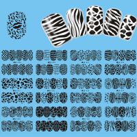 【LZ】 12pcs/lot Leopard Print Water Transfer Nail Art Sticker Mix Animals Full Wraps Black Lace Nail Art Decorations Decal JIBD025-036