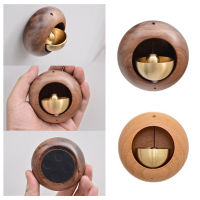 Outdoor Wireless Doorbell Black Walnut Wood Round Door Bell Chime Home Office Ornaments Remind Open the Door House Ring Bell