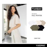 Yuedpao   ไม่ย้วย ไม่หด ไม่ต้องรีด ใส่สบาย เสื้อยืดครอปผู้หญิง Crop Set Basic