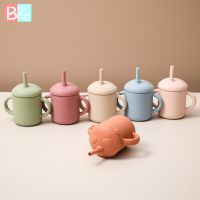 Bite Bite1PC Food Grade Silicon Baby Feeding Cup BPA Free Cartoon Panda Children Drinking Cup With Straw Soft Straw Cups Cups