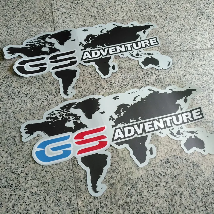 F800GS Set-2PCS GSA Reflective World Map Stickers and Decals for BMW R1200GS 