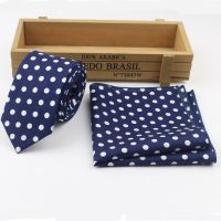 《The Empty island House》100 Dot Cotton Neck Tie Set For MenTieRound Necktie Hankerchiref Papillon Wedding