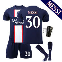 Paris Saint-Germains F.c.s เสื้อเจอร์ซีย์เตะฟุตบอลสำหรับเด็กผู้ใหญ่2022-23 UEFAS แบบอักษรแชมป์เปี้ยนลีกบ้านเสื้อแข่งฟุตบอล30 Messis No. 7 Mbappés No. 10 Neymars JRS 0000