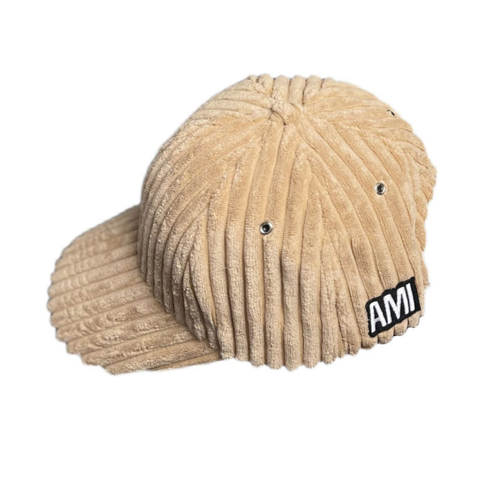 french-fashion-brand-ami-thick-striped-hard-top-baseball-cap-womens-autumn-simple-with-a-solid-color-cap-showing-face-boy