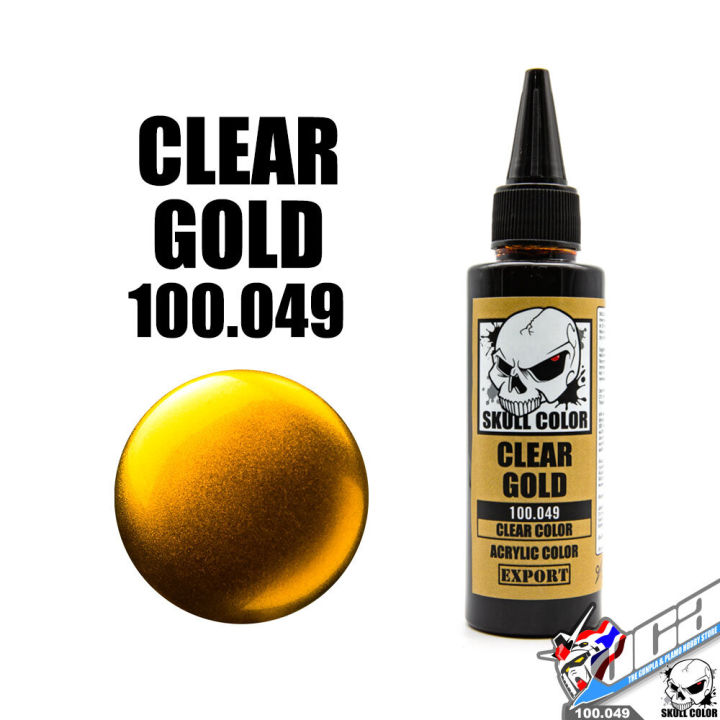 SKULL COLOR 100.049 CLEAR GOLD ACRYLIC COLOR 60ML CLEAR COLOR สีอะครีลิกสำหรับพลาสติก โมเดล VCA GUNDAM