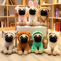 ตุ๊กตาสุนัขจำลองเหมือนจริง Sharpei Pug Lovely Puppy Plushie ของเล่นเด็กเด็กวันเกิดคริสต์มาสของขวัญ Decor-Huidkeir