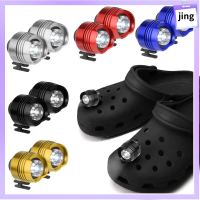 JING ของขวัญสำหรับเด็ก โหมดแสงแสง การวิ่งการวิ่ง ไฟหน้าสำหรับ croc เสน่ห์ของรองเท้า รองเท้าแตะพื้นไม้ การตกแต่งรองเท้า