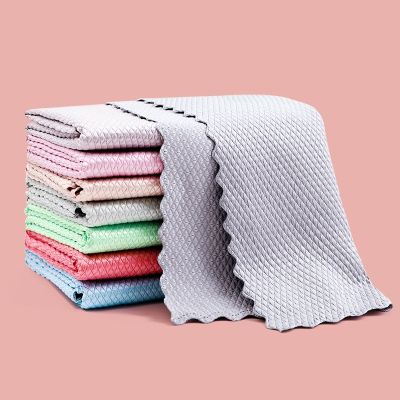 ● Glass Hydrophilic Cloth Scales Lint-free Rags Monitor Wipes For Lenses Dish Drying Household Cleaning Useful Tools Kitchen Goods