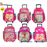 ProLuggage กระเป๋าเป้เด็ก กระเป๋านักเรียน กระเป๋าเป้ล้อลากสำหรับเด็ก กระเป๋าเป้สะพายหลัง 16 นิ้ว รุ่น Princess 8907 (Pink)
