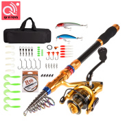 Fishing Rod Kit, Carbon Fibre Telescopic Fishing Pole And Reel Combo Full