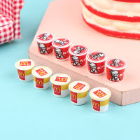 WORE 5Pcs/set 1/12 Dollhouse Miniature Food Fastfood Mini KFC Family Bucket Modle Toy