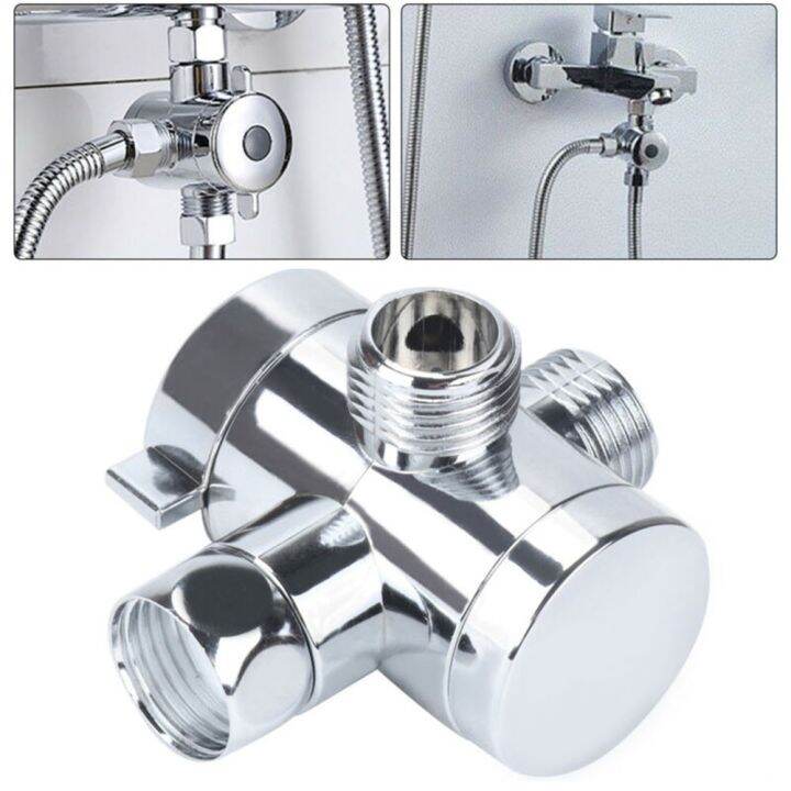 Improved Design 1/2 BSP Chrome Shower Head Diverter Valve for Bath ...