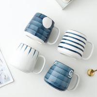 Simple Underglaze Ceramic Cup Breakfast Coffee Afternoon Tea Milk Cup Office Kitchen Tableware