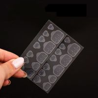 10 Sheets Glue Jelly Double Sided Adhesive Tapes Nail Art Sticker Decals Fingernail Toenail False Nail Tips Waterproof Removable