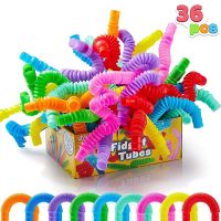 【CC】▦❅○  36PCS Pop Tubes Fidget Favors Sensory Connectable Extendable Stress School Reward Gifts