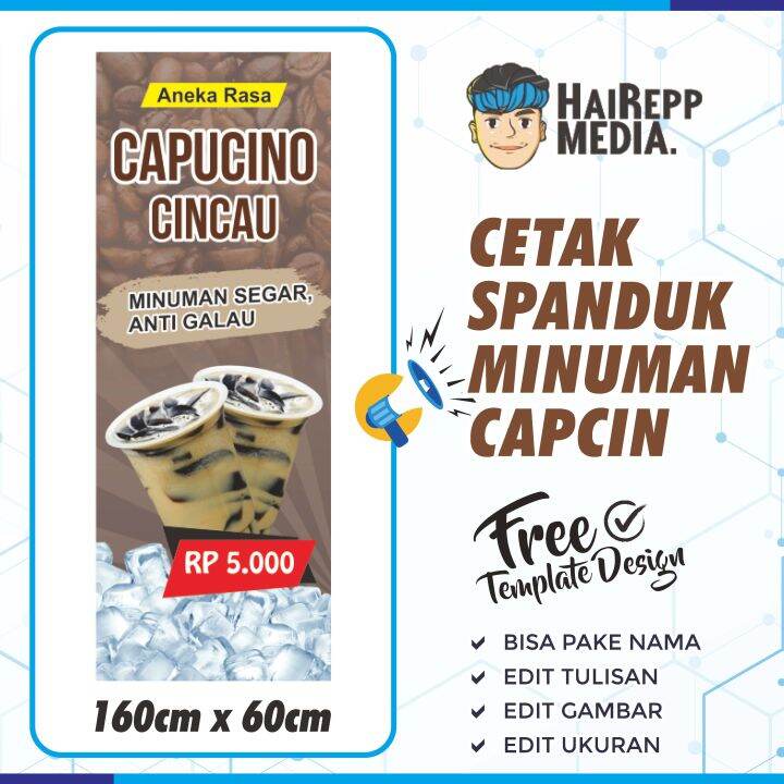 Spanduk Banner Minuman Cappucino Cincau Viral Terbaru Bisa Custom Uk