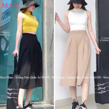 Lịch sử giá Quần culottes ống rộng đường kính 38cm dáng lỡ dài 6367cm vải  lụa trượt cao cấp xòe giả váy quyến rũ quần ống rộng nữ có big size 90kg