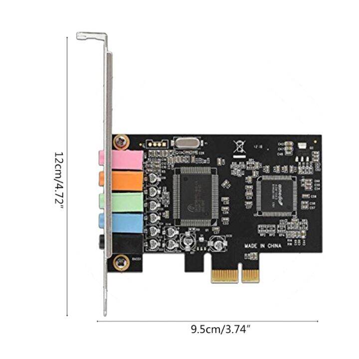 การ์ดเสียง-pcie-ร้อน5-1การ์ดเสียงภายในพร้อมขายึดโปรไฟล์ต่ำ-การ์ด-pci-e-สเตอริโอ3d-ชิป-cmi8738-3264บิต