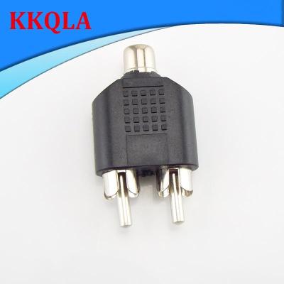 QKKQLA 2 RCA Y Splitter Connector AV Audio Video Plug Converter Cable Male Female Plug 2 in 1 Adapter