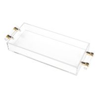 【YF】 Rectangular Teacup Tray Lucite Bread Serving Hotel Dinner Storage Organizer with Handles