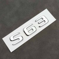 3D ABS Chrome โลโก้ S63ตัวอักษรรถ Trunk Emblem Badge Decal สำหรับ Benz S63 AMG W222 W221 S63สติกเกอร์อุปกรณ์เสริม