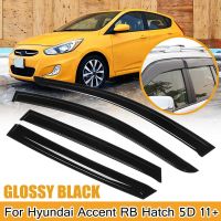 4ชิ้นแผ่นเบี่ยงกะบังฝนบังแดดสำหรับ Hyundai Accent RB Hatch 5D 2011 + ที่กันสภาพอากาศบังแดดที่บังฝน