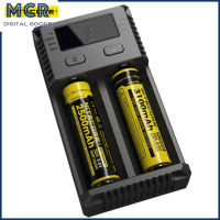 เครื่องชาร์จแบตเตอรี่ Nitecore MCR เครื่องชาร์จสองช่องพร้อมจอแสดงผล LCD ใช้ได้กับ18650 Li-Ion 14500 16340 26650