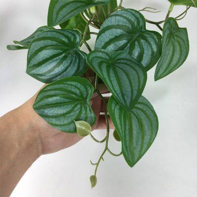 Artificial Plants Vine Wall Hanging Flower Rattan Peacock Turtle Back Leaf Begonia Green Grass Potted Home Balcony Garden Decor Spine Supporters