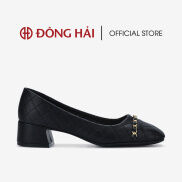 Giày cao gót Zucia chần bông khoá xích đế trụ nâng gót 4cm - GTH26