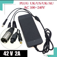 42V 2A ไฟฟ้าสกู๊ตเตอร์ชาร์จ3in1 XLRM * DC5521 * 3PIN GX12อะแดปเตอร์สำหรับสกู๊ตเตอร์ Hoverboard