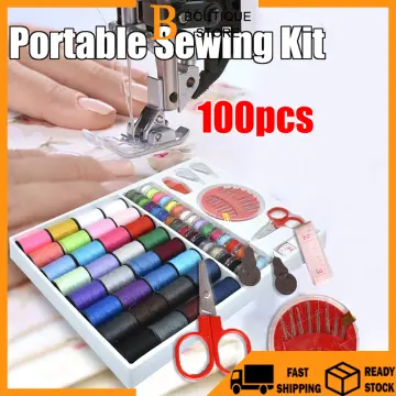 70pcs Mini Travel Sewing Kit Portable Sewing Box Set Thread Spools