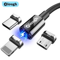 สาย USB แม่เหล็ก Elough 3 In 1,ไมโครชาร์จที่รวดเร็ว2.4A สำหรับ iPhone 12 Xiaomi สาย Kabel Magnet Huawei