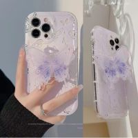 ?รุ่นใหม่ พร้อมส่ง?เคสไอโฟน มีขาตั้งสำหรับ เคส TPU เคสโทรศัพท์ for iPhone  14 13 12 11 pro promax มีขาตั้ง ลายผีเสื้อ น่ารักหรูๆ เคสใสกันกระแทก